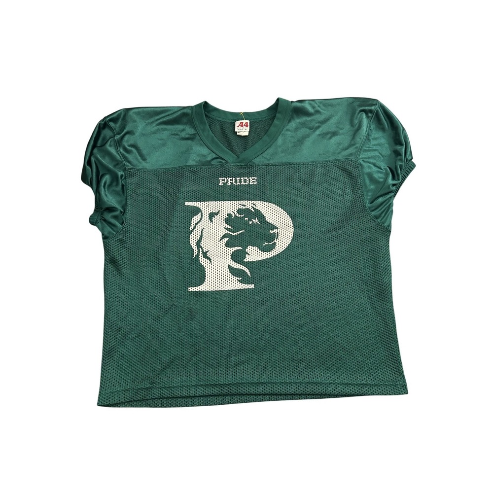 A4 Football Jersey Mens M Green Excellent Pride Lion Graphic Mesh Practice Shirt